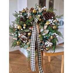 Wieniec świąteczny bożonarodzeniowy stroik na drzwi Zimowy Blask